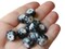 30 12mm x 8 mm Dark Grey Fluted Rondelle Beads Plastic Pumpkin Beads